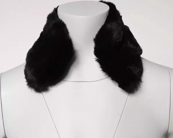 Black Lamb Fur Collar Women Neck Wrap Scarf