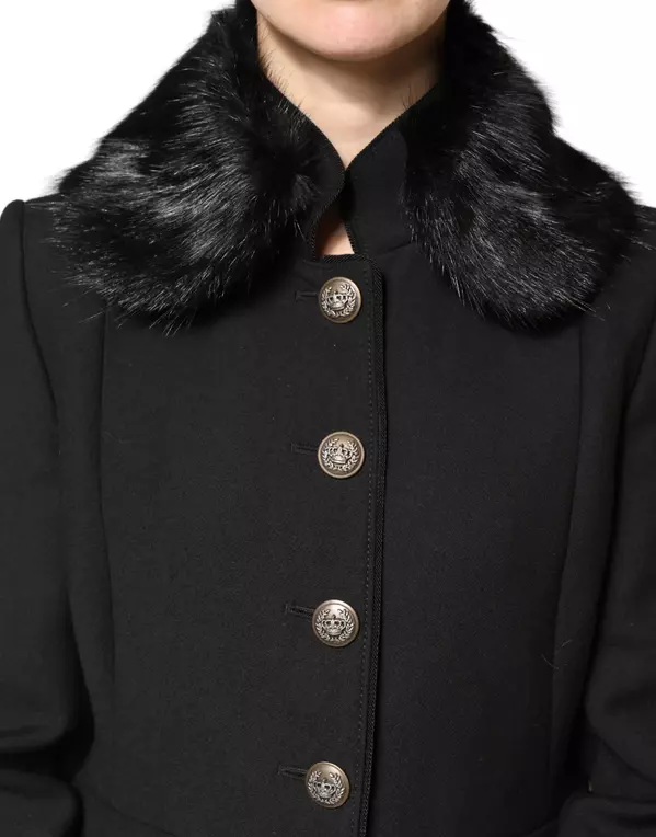 Black Fur Shawl Neck Wrap Cover Collar Scarf