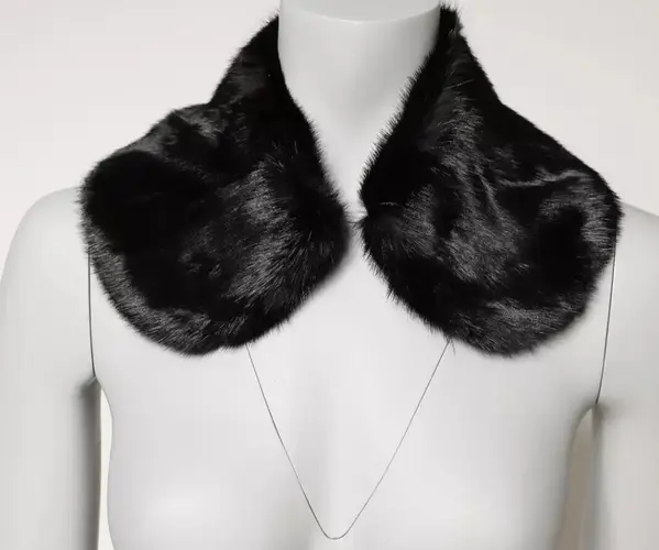 Black Fur Shawl Neck Wrap Cover Collar Scarf