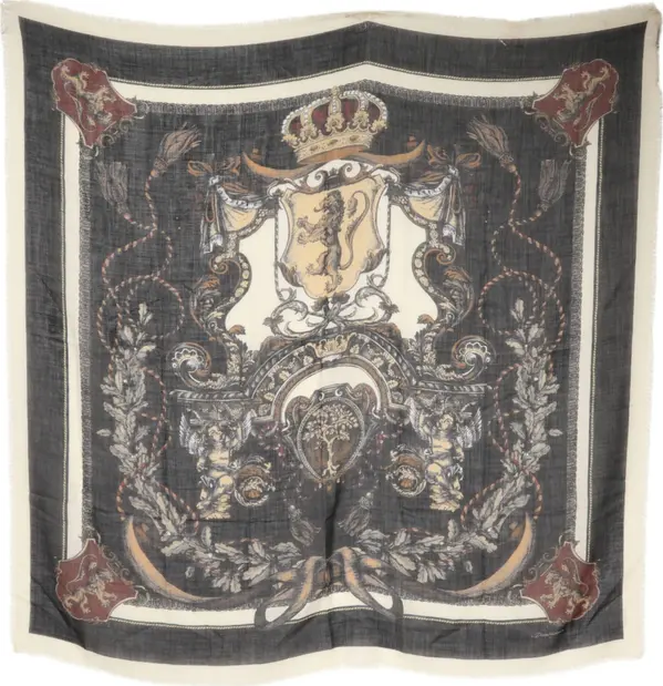 Multicolor Printed Cashmere Foulard Scarf