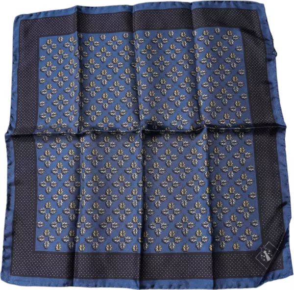 Blue Lady Bug Silk Square Handkerchief Scarf