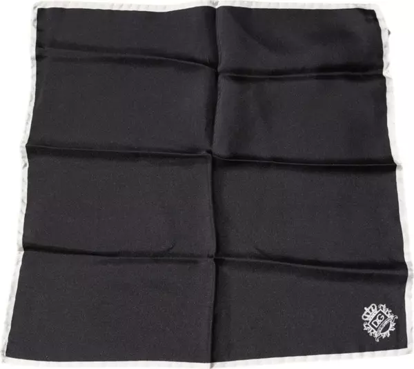 Black Crown Logo Square Handkerchief Scarf