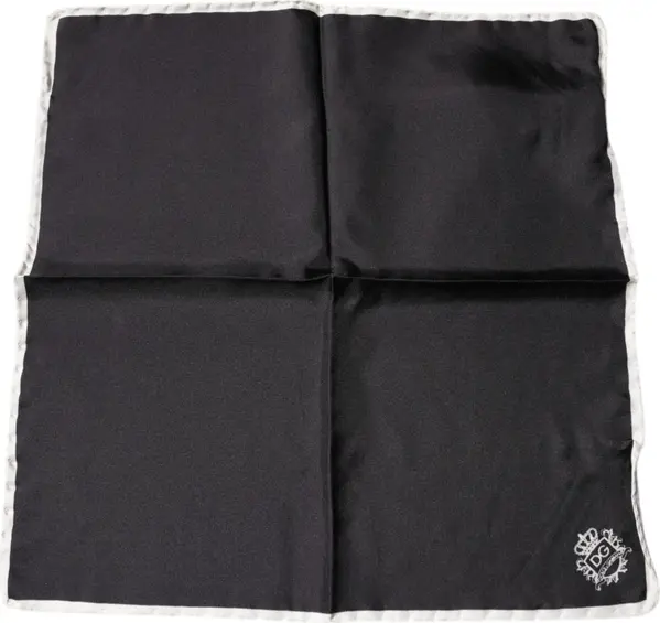 Black Crown Logo Square Handkerchief Scarf