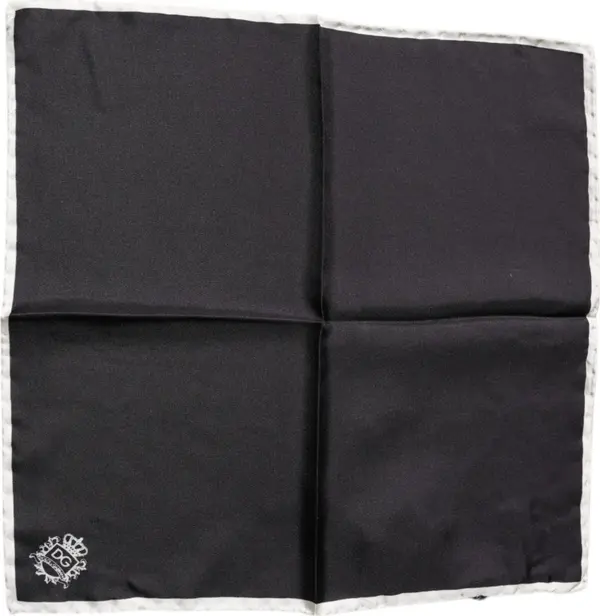 Black Crown Logo Square Handkerchief Scarf