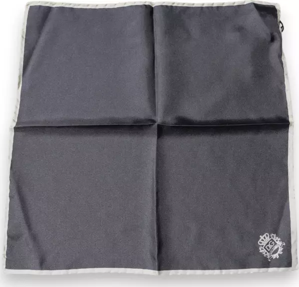 Gray Crown Logo Square Handkerchief Scarf