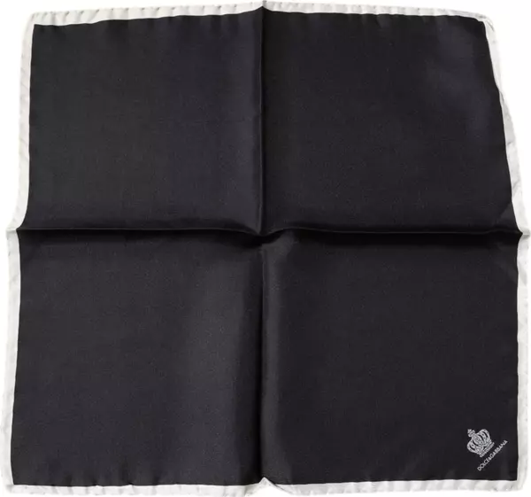 Black Crown Logo Square Handkerchief Scarf