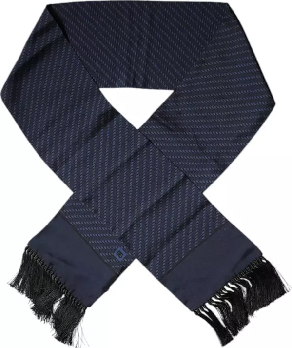 Dark Blue Fantasy Fringes Neck Wrap Scarf