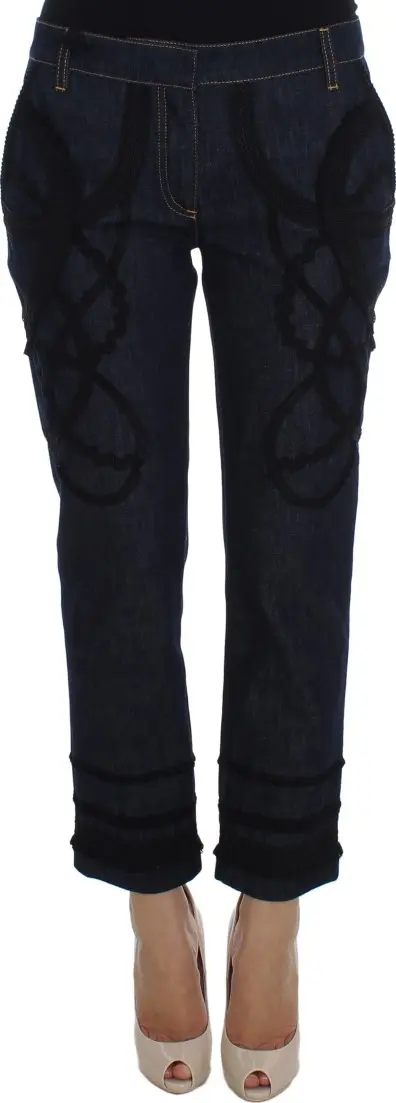 Blue Denim Cotton CAPRI Torero Jeans