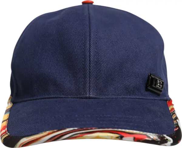Blue Cotton 6 Panels Baseball Cap
