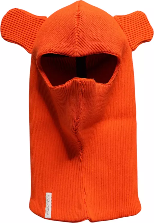 Orange Cotton Whole Head Wrap Balaclava Hat
