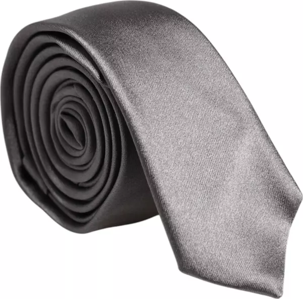 Metallic Silver Silk Adjustable Necktie Tie