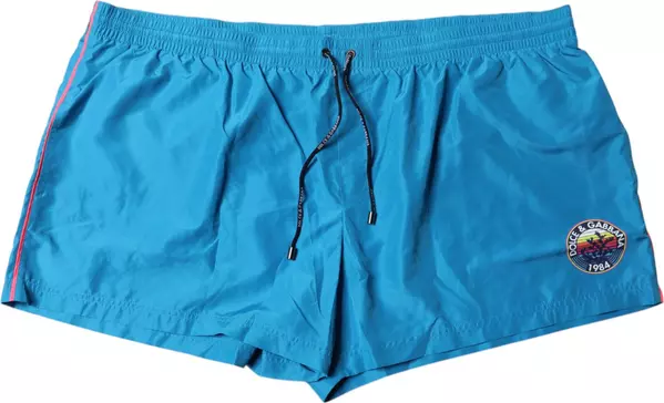 Turquoise Logo Beachwear Shorts 2Pc Swimwear