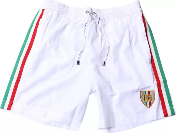 White Stripes Beachwear Shorts 2 Pc Swimwear