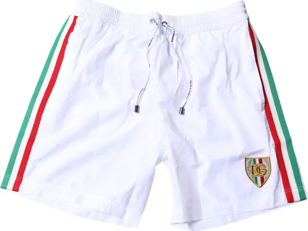 White Stripes Beachwear Shorts 2 Pc Swimwear