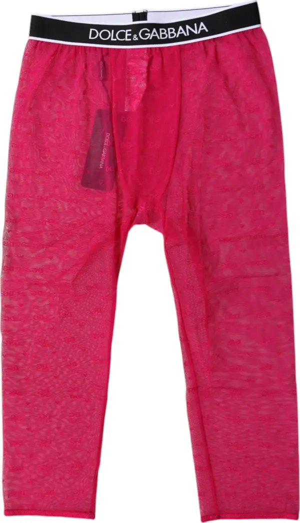 Fuchsia DG Logo Nylon Cropped Tights Underwear
