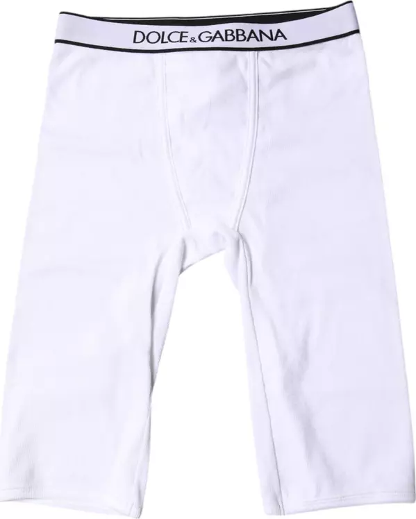 White Logo Cotton Cropped Tights Underwear