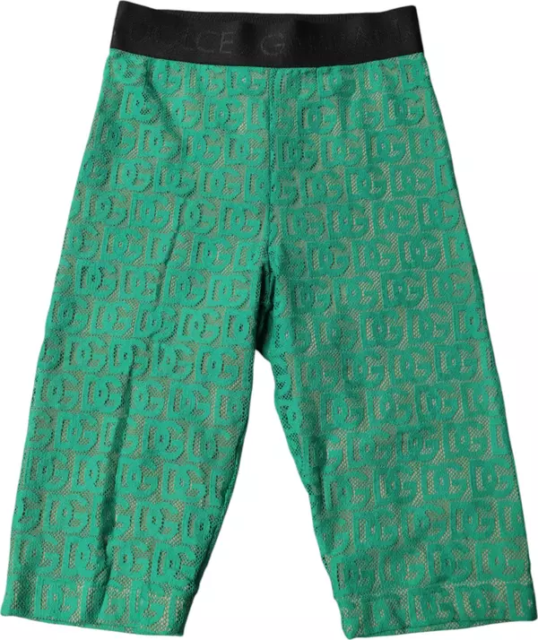 Green Logo Monogram Cropped Tights Underwear