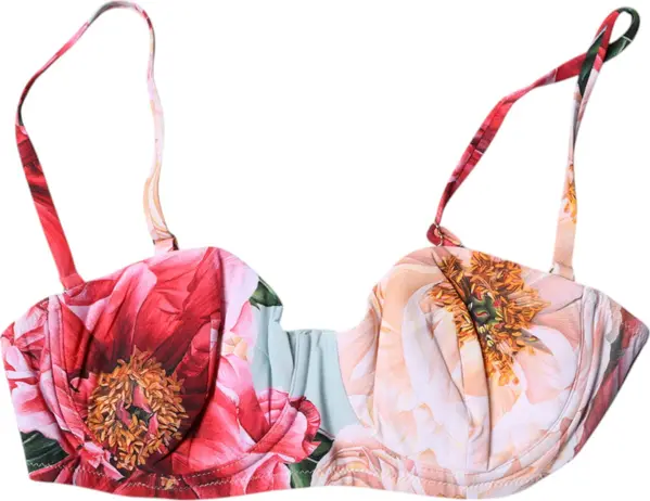 Multicolor Floral Padded Balconette Bra Underwear
