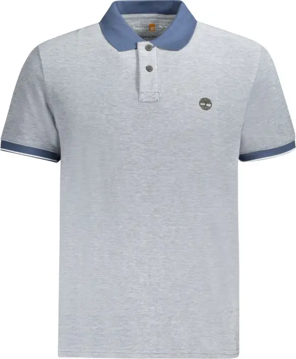 Blue Cotton Men Polo Shirt