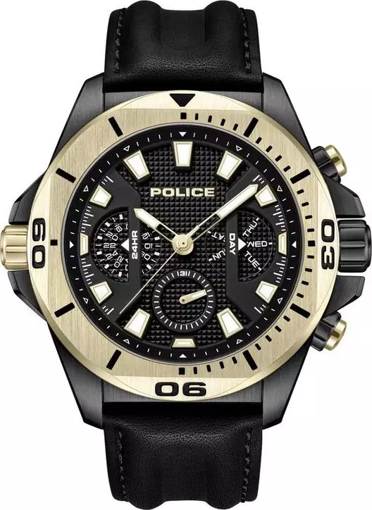 Black Artificial Leather Dress Watch