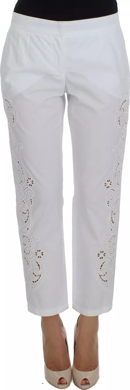 White Floral Cutout Dress Sicily Pants