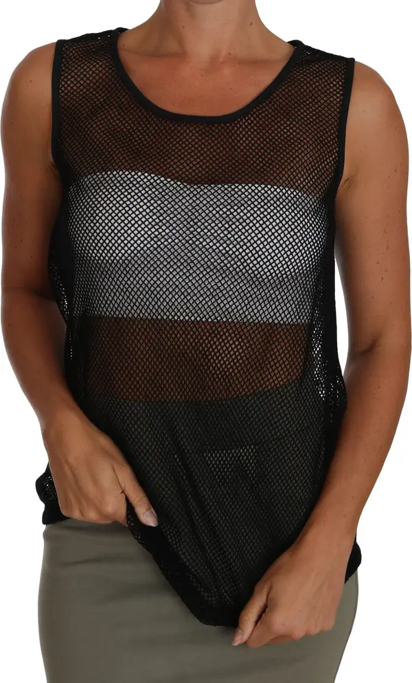 Black Mesh Transparent Blouse T-shirt