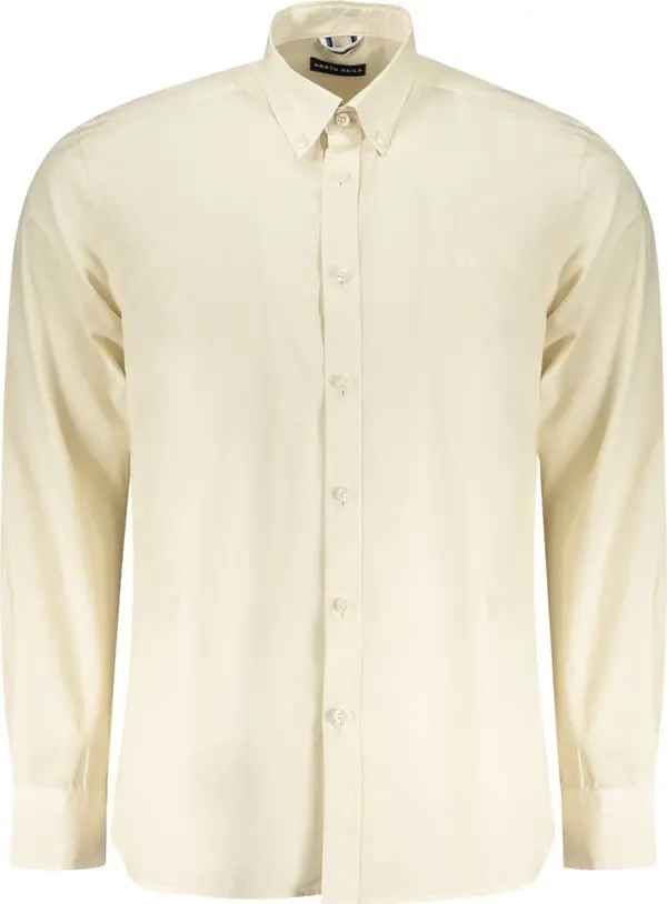 Beige Cotton Men Shirt