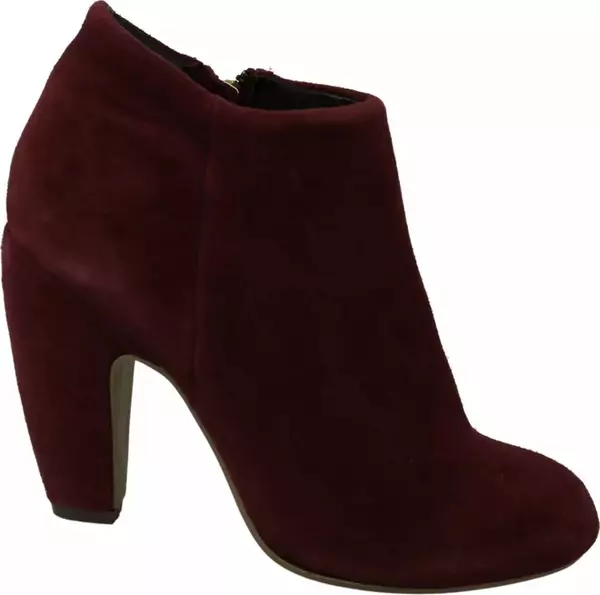 Maroon Blush Velvet Suede Penelope Ankle Boots Shoes