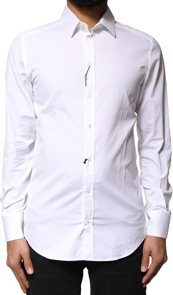 White GOLD Cotton Long Sleeves Men Dress Shirt
