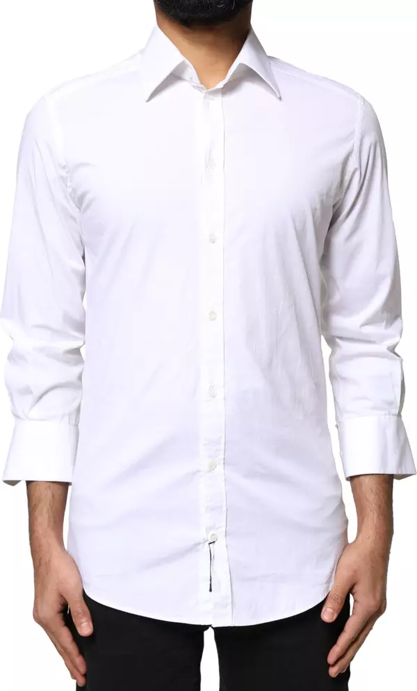 White GOLD Cotton Long Sleeves Men Dress Shirt