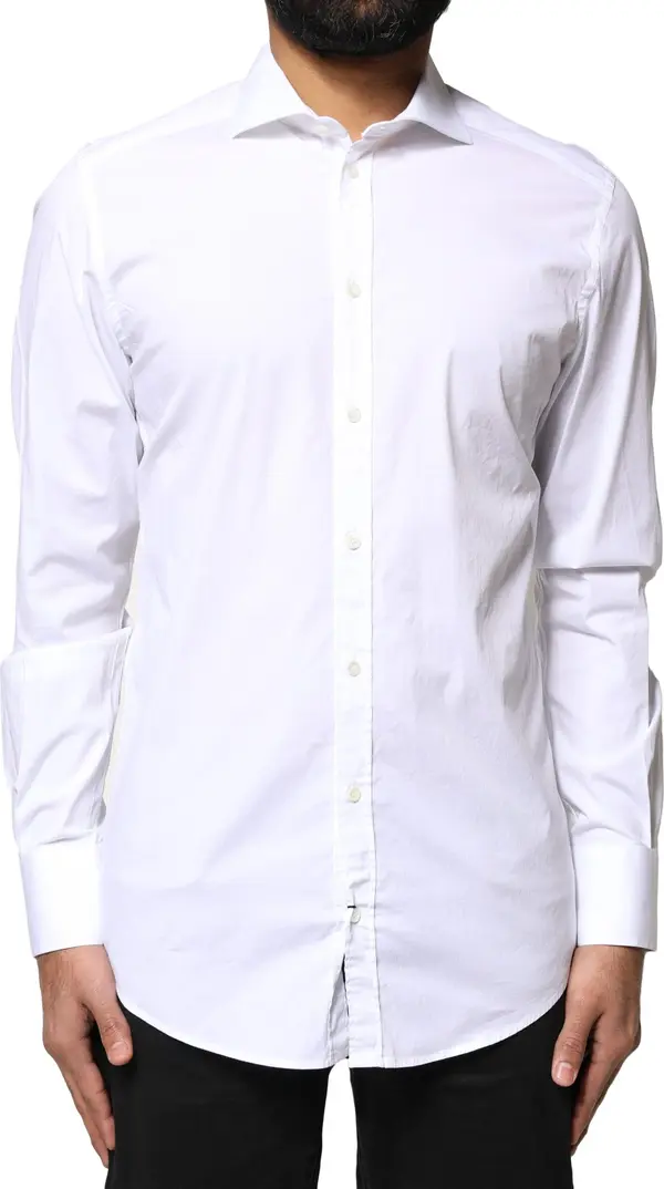White GOLD Cotton Long Sleeves Dress Shirt
