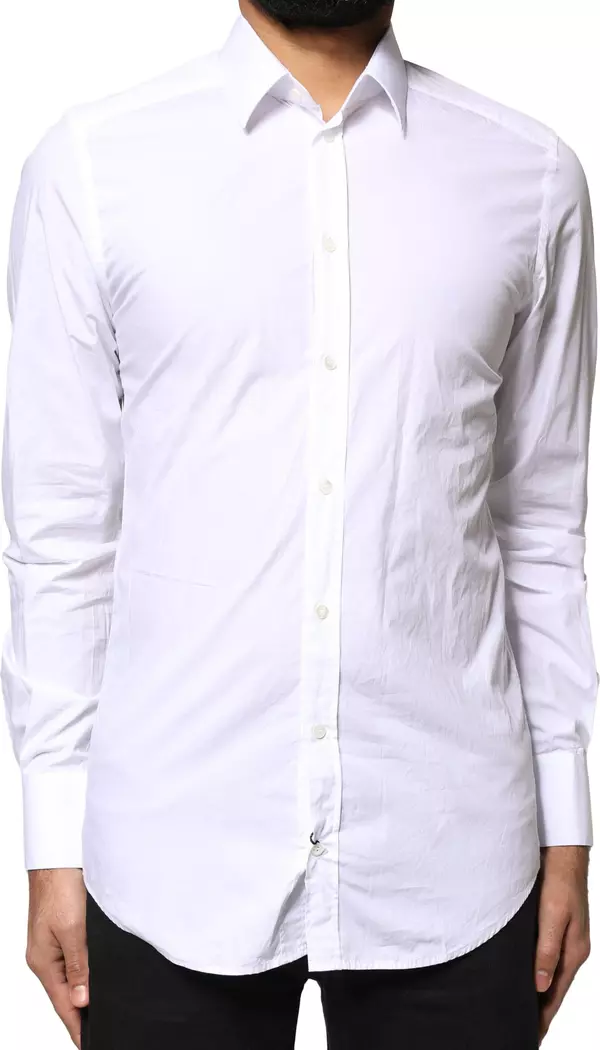 White GOLD Cotton Long Sleeves Men Dress Shirt