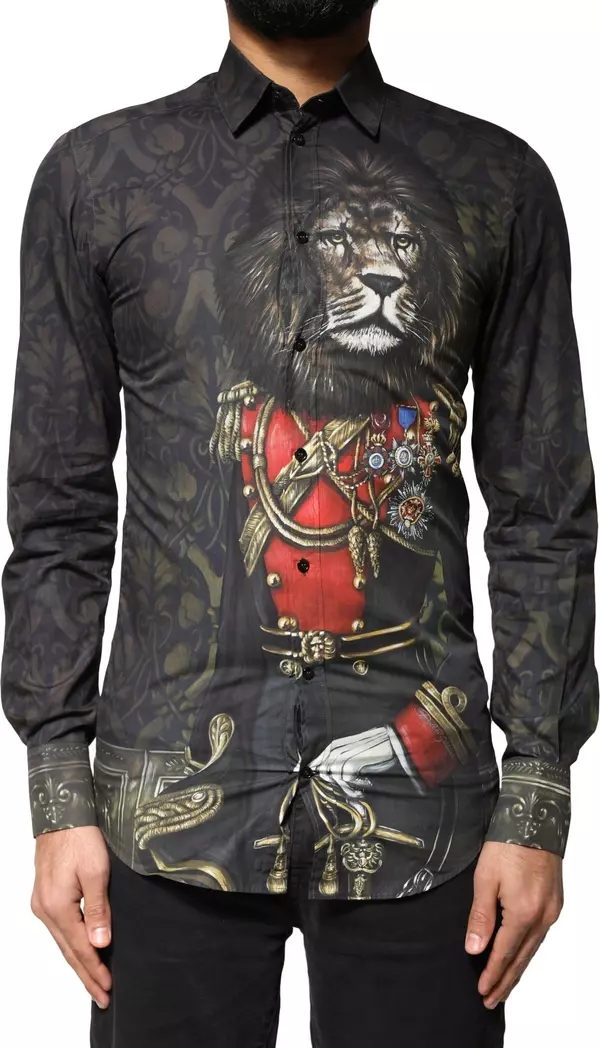 Black Royal Pet Portrait GOLD Dress Shirt