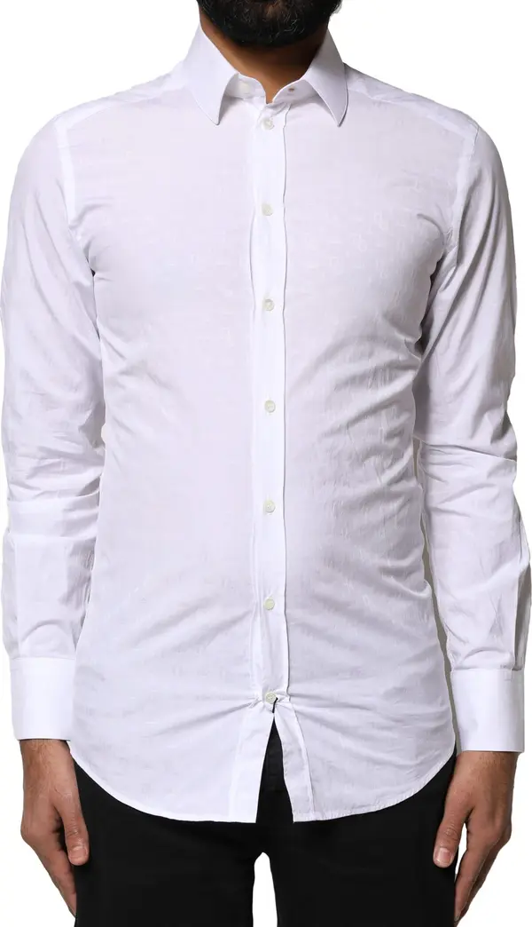 White GOLD Cotton Long Sleeves Dress Shirt