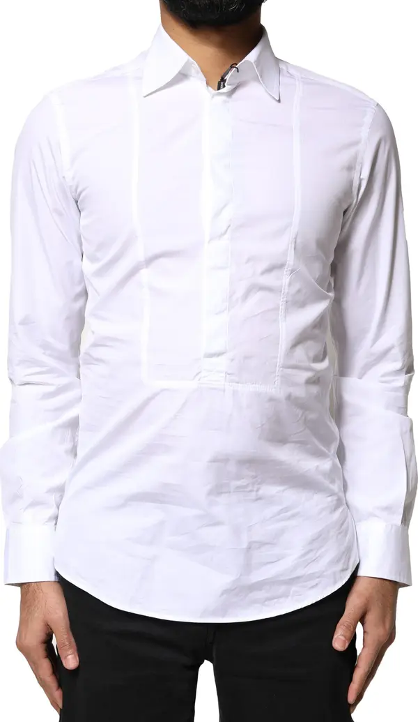 White Cotton Long Sleeves Formal Dress Shirt