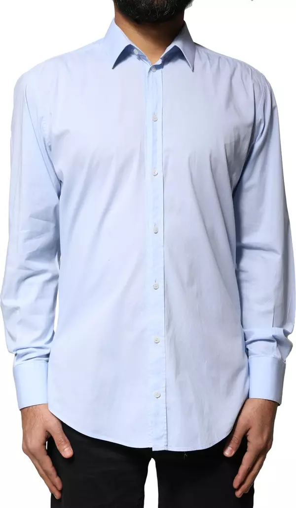 Light Blue Cotton MARTINI Formal Dress Shirt