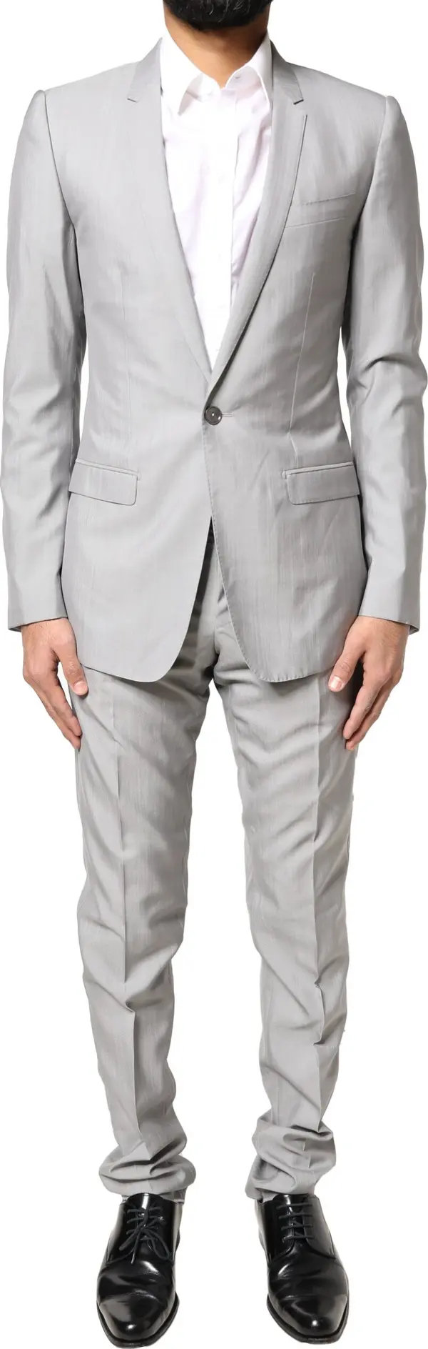 Light Gray Wool GOLD 2 Piece Formal Suit