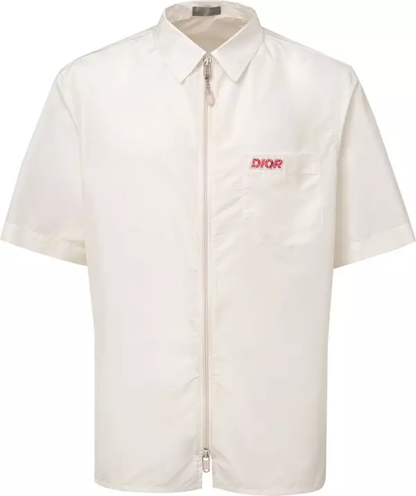 White Polyester Shortsleeve Shirt