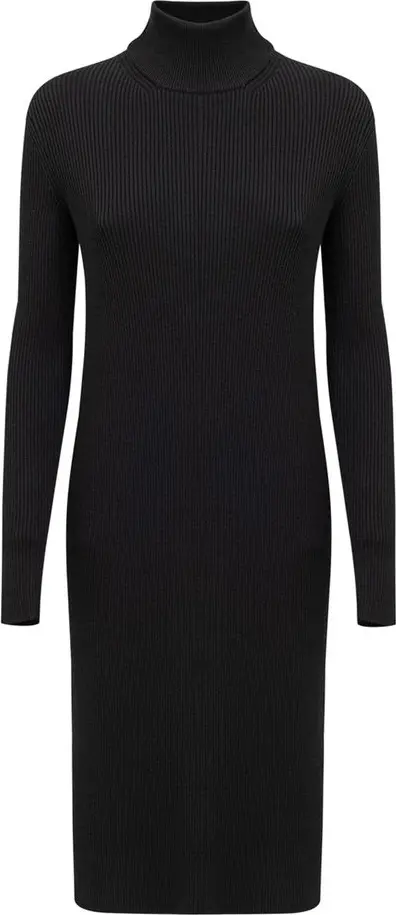 Black Wool Long Dress