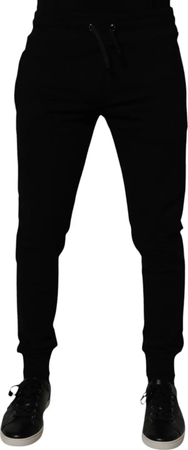 Black Cotton Jogger Sweatpants Pants