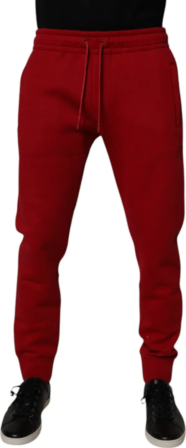Red DG Logo Cotton Jogger Men Sweatpants Pants