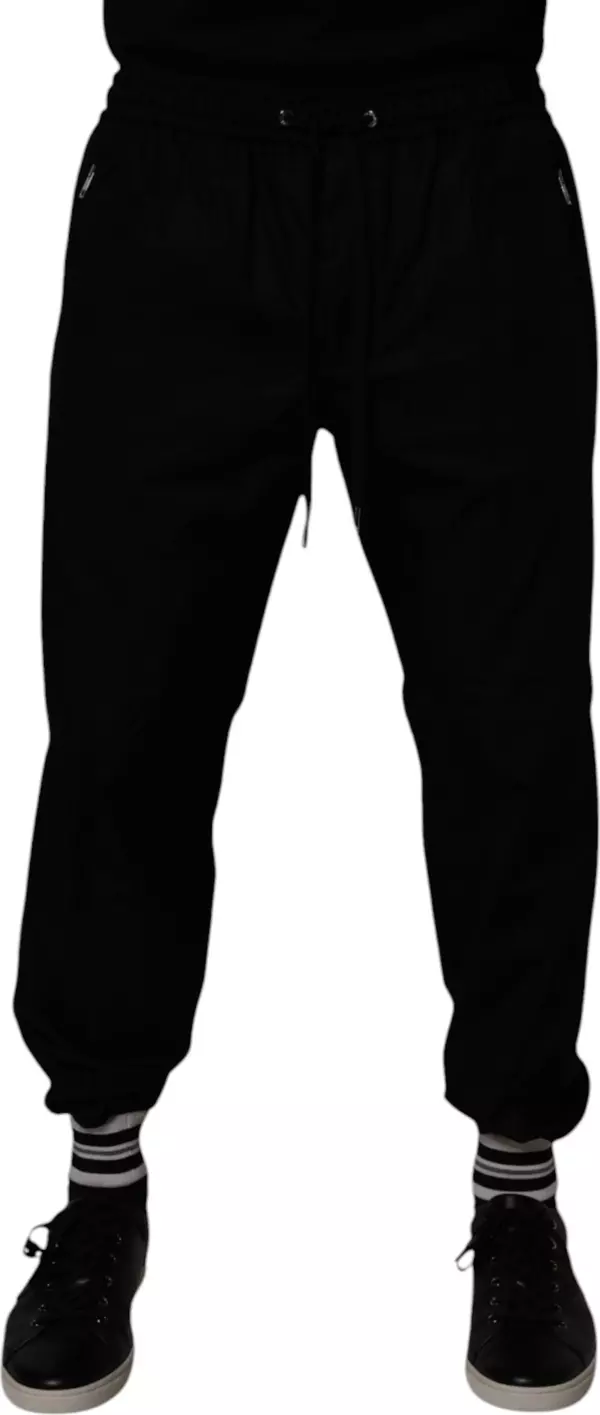 Black Cotton Men Jogger Sweatpants Pants