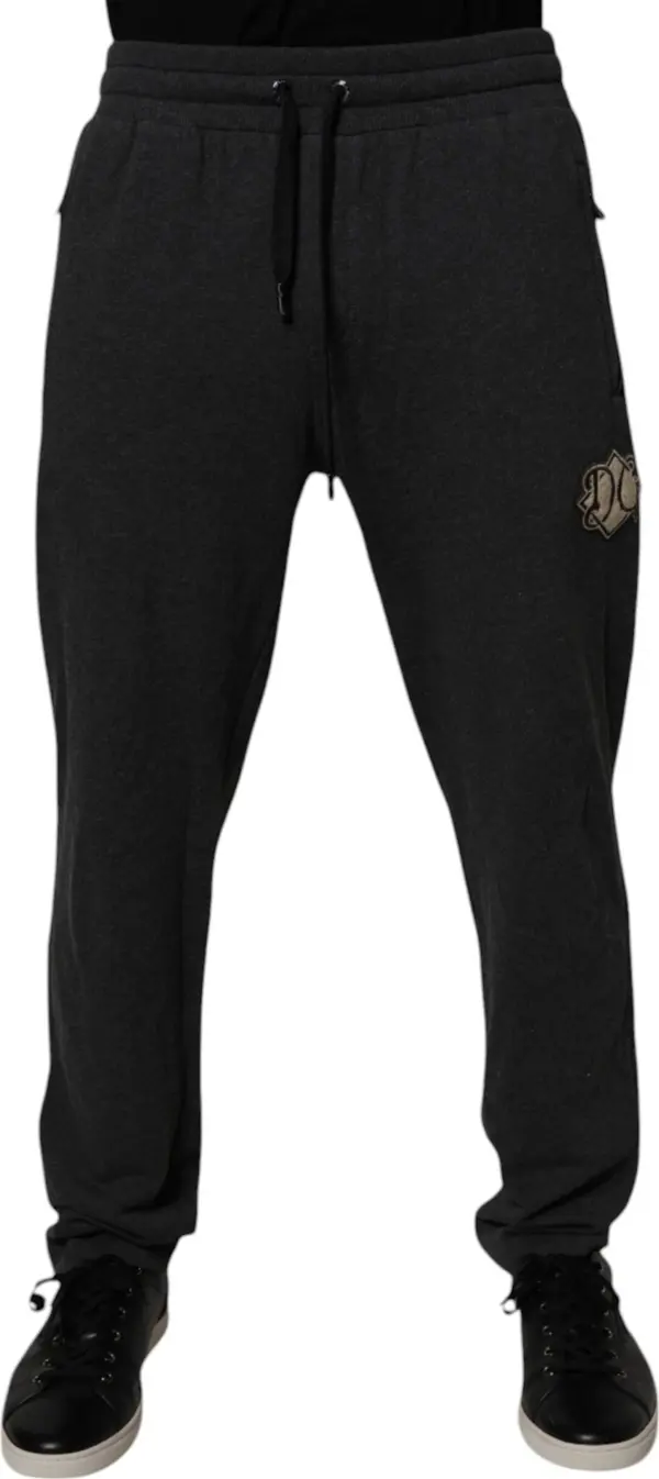 Dark Gray Logo Cotton Jogger Sweatpants Pants