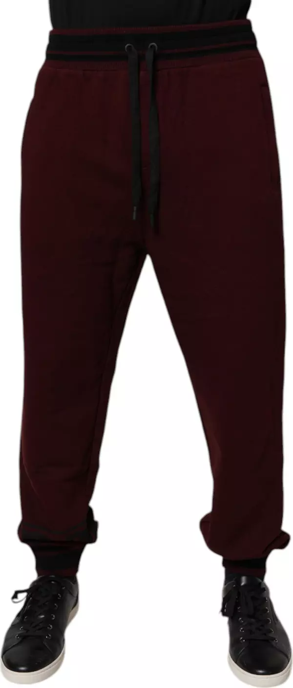 Bordeaux Cotton Jogger Men Sweatpants Pants