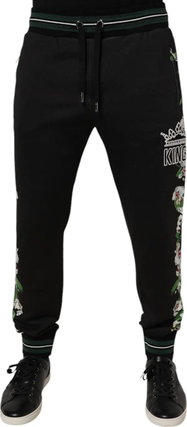 Black Floral King Men Jogger Sweatpants Pants