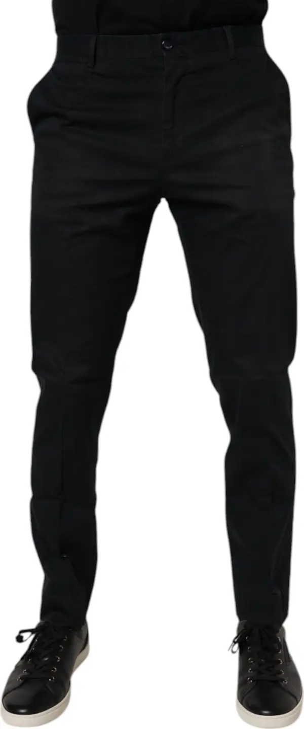 Black Cotton Stretch Skinny Dress Formal Pants