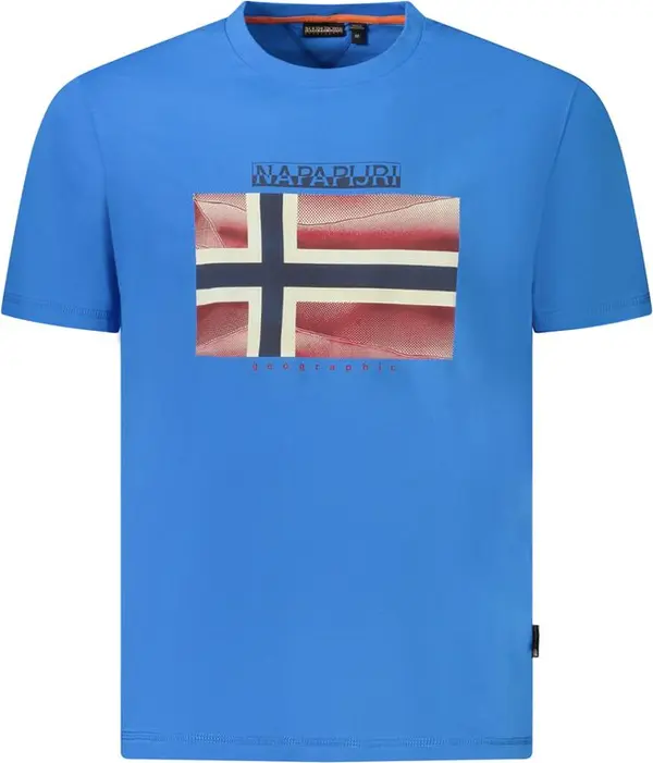 Blue Cotton Men T-Shirt