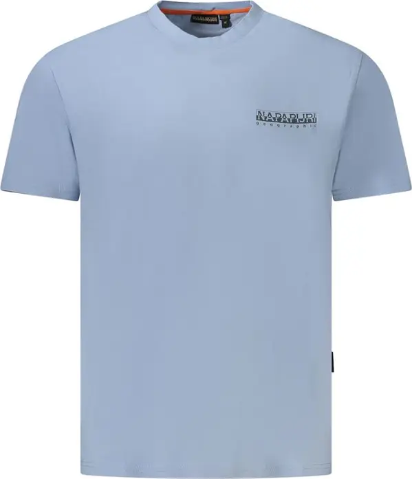 Light Blue Cotton Men T-Shirt