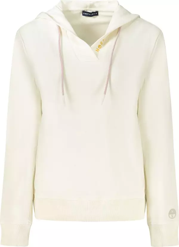 White Cotton Women's Hooded Sweatshirt