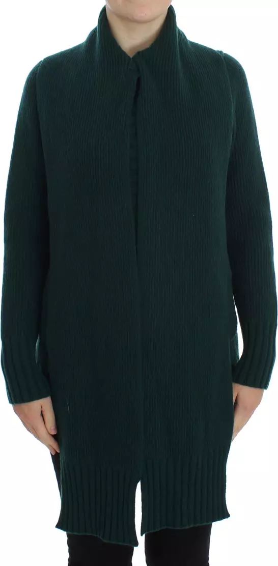 Green Knitted Cashmere Cardigan
